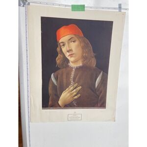 Sandro Botticelli Portrait of a Youth Vintage Art Print New York Graphic Society